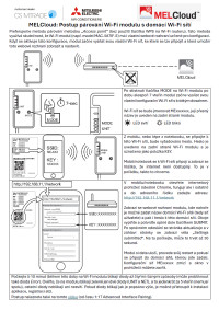 MELCloud: Postup párování Wi-Fi modulu s domácí Wi-Fi sítí