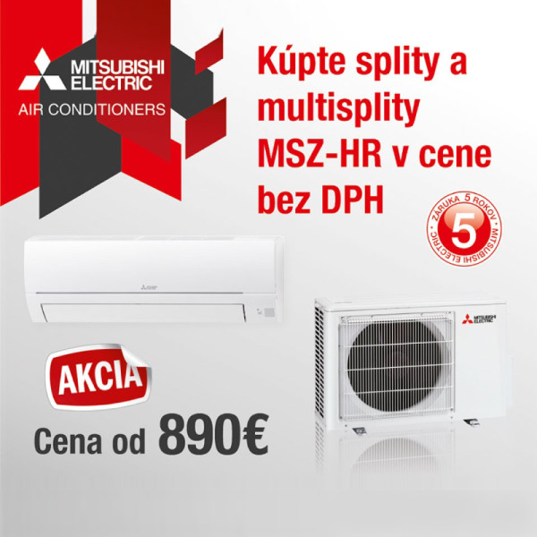 Letná akcia na klimatizácie Mitsubishi Electric MSZ-HR