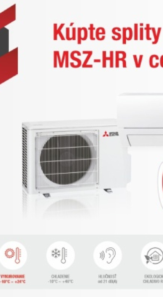 Letná akcia na klimatizácie Mitsubishi Electric MSZ-HR